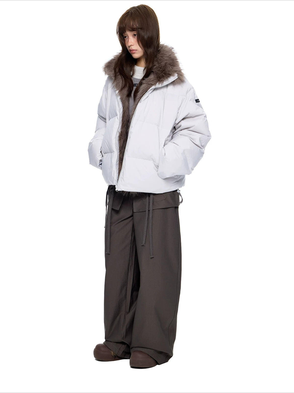 Vintage Fur Collar Down Jacket