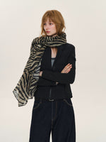 Vintage Lightweight Zebra Print Scarf