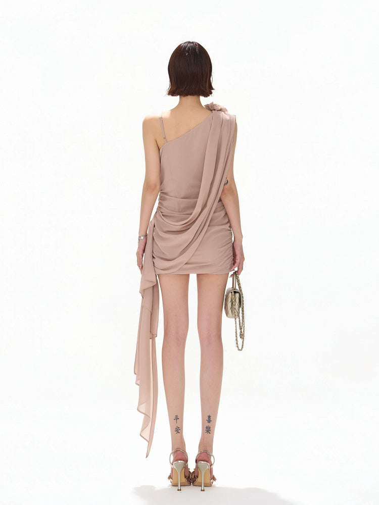 Floral One-Shoulder Mini Dress