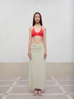 Layered Color Blocking U-Neck Halter Vest