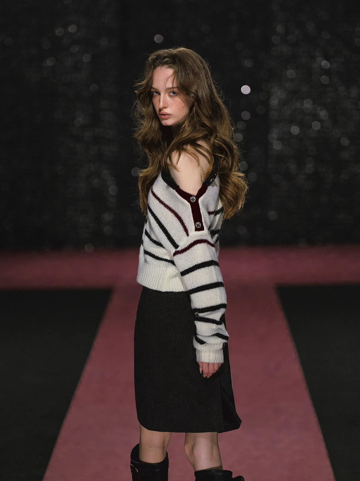 Slanted Stripe Knit Top