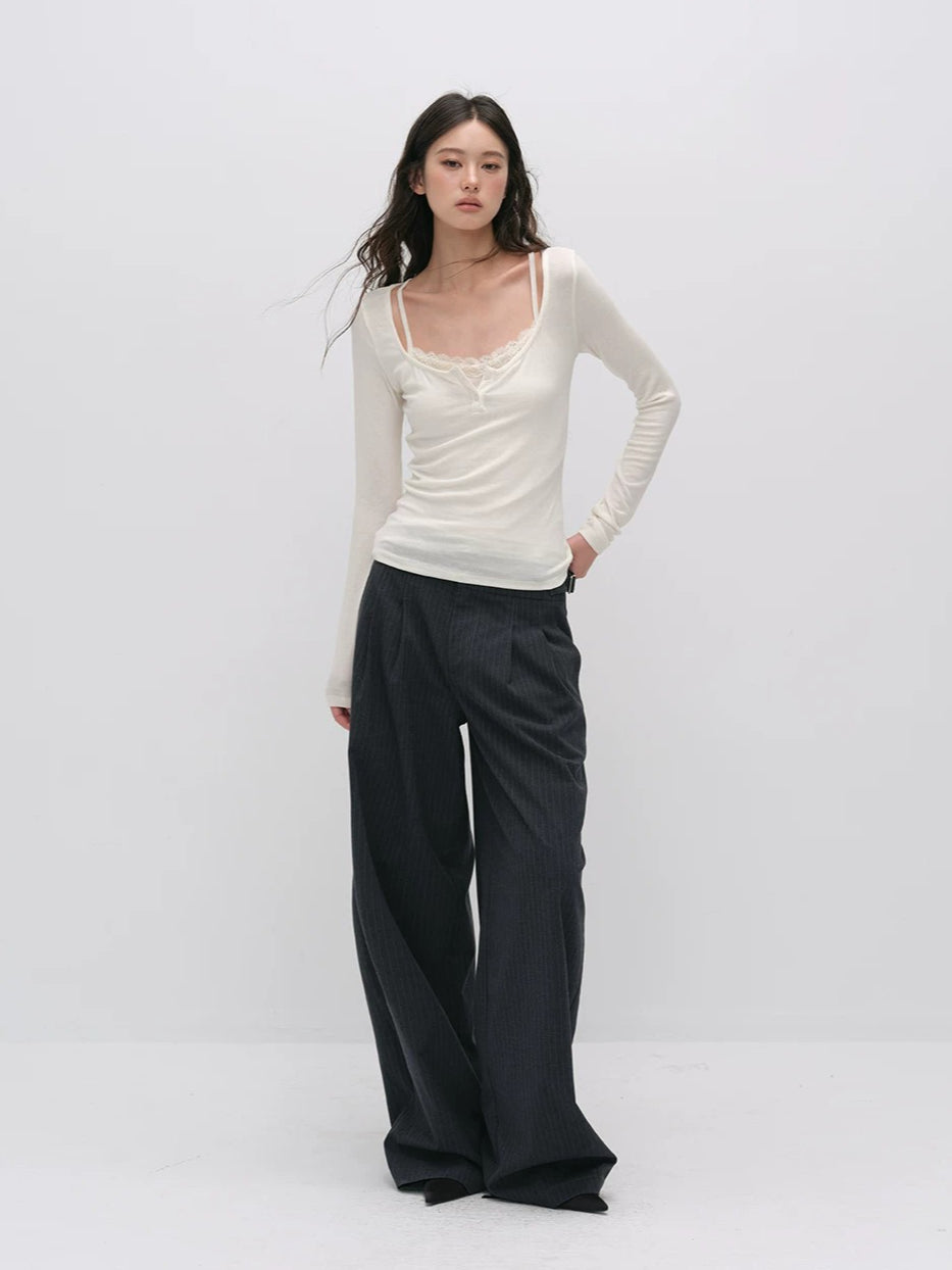 Lace Layered Wool Top