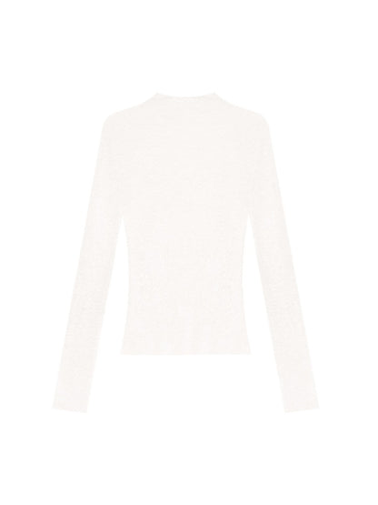 Wool-Blend Turtleneck Knit Top