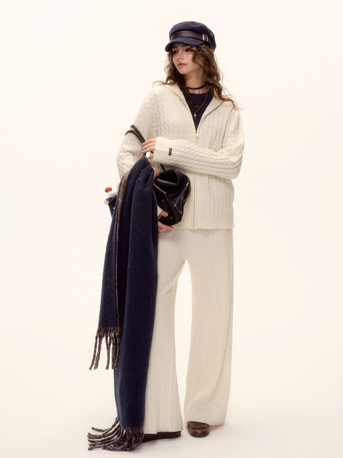 Cable Zip Hoodie Pants Set