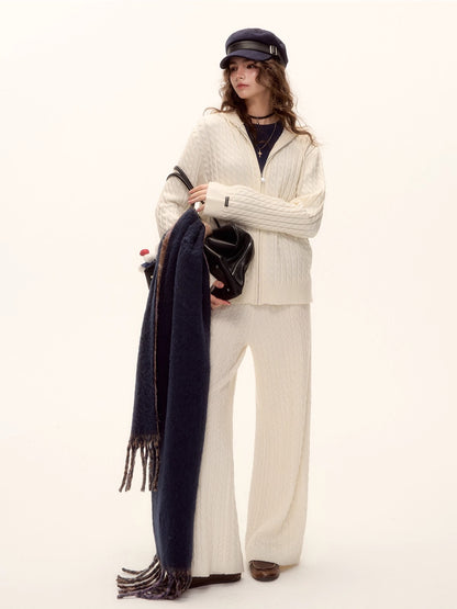 Cable Zip Hoodie Pants Set