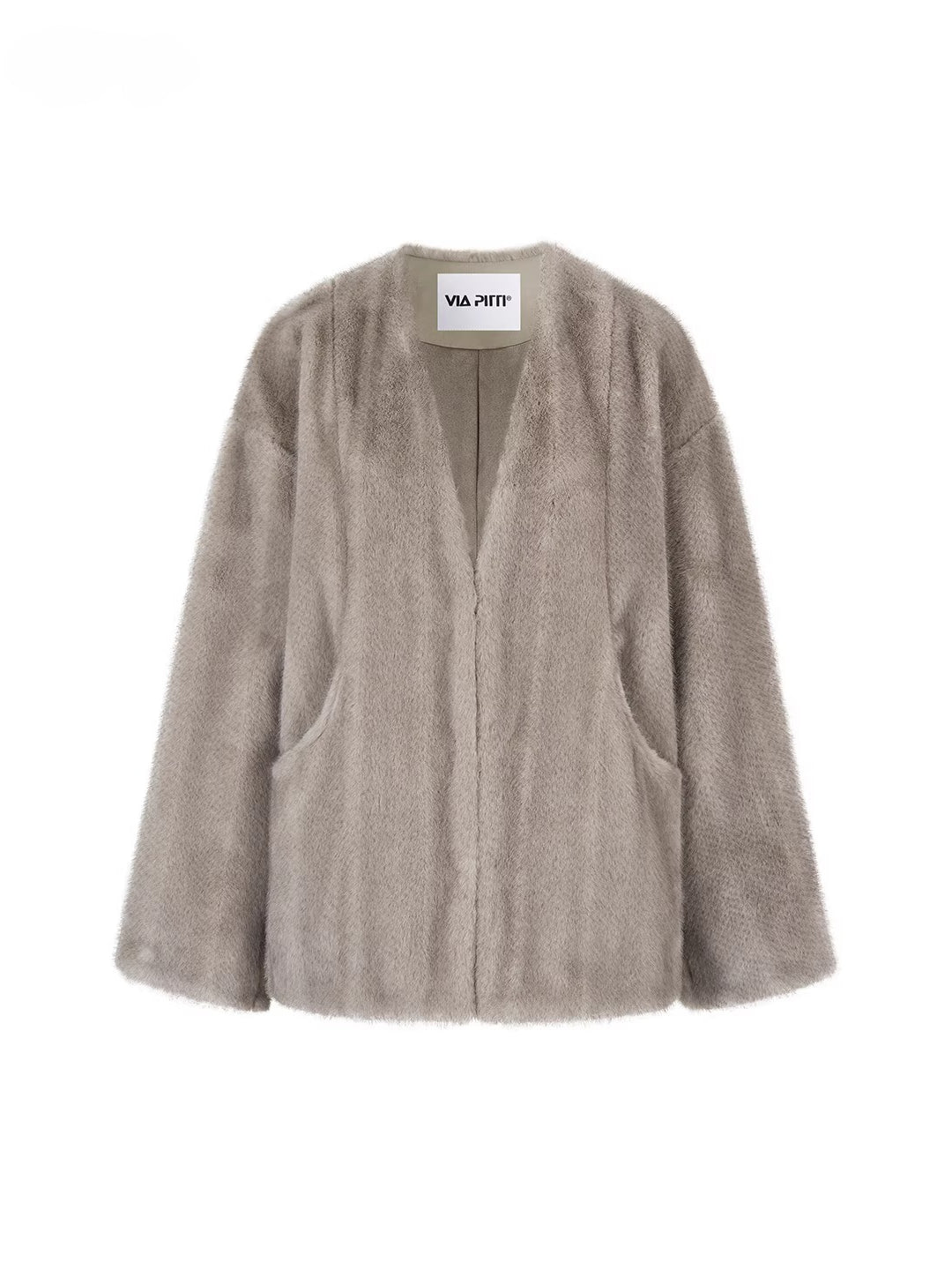 Ombre Faux Fur Pocket Coat