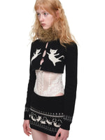Fair Isle Jacquard Knit Cardigan & Skirt Set