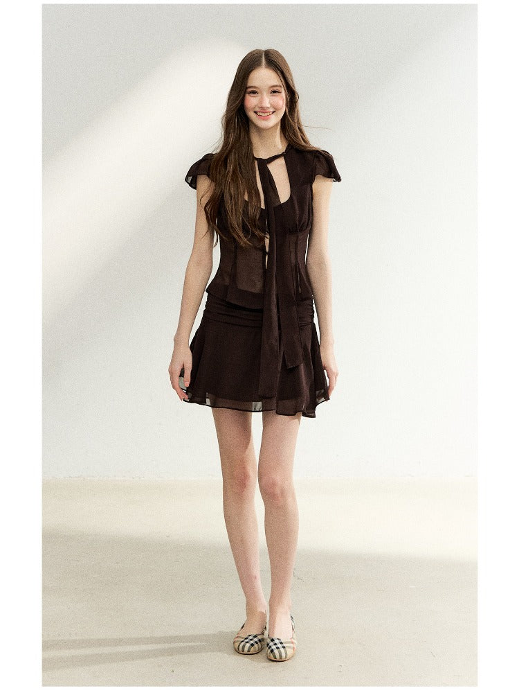 Tie-Waist Ruffle Skirt Set