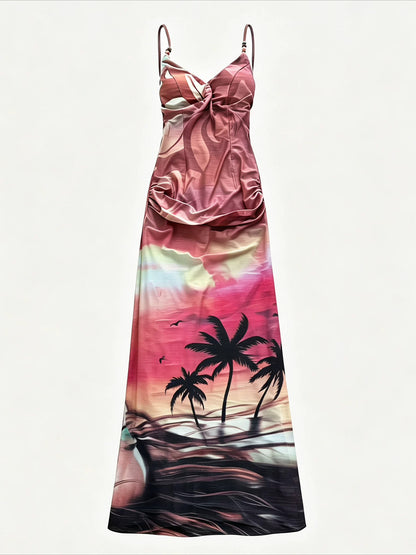 Gradient Beaded Slip Dress