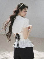 Puff Sleeve V-neck Shirt