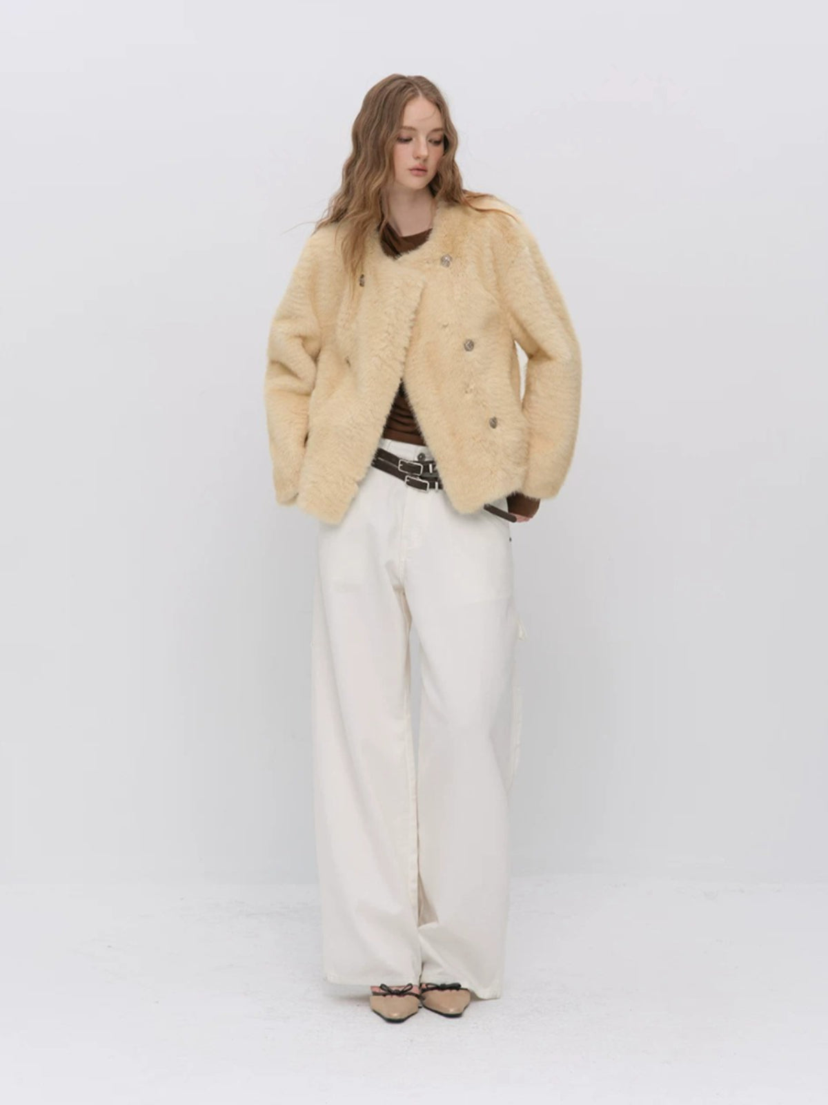 Double-Breasted Faux Fur Jack
