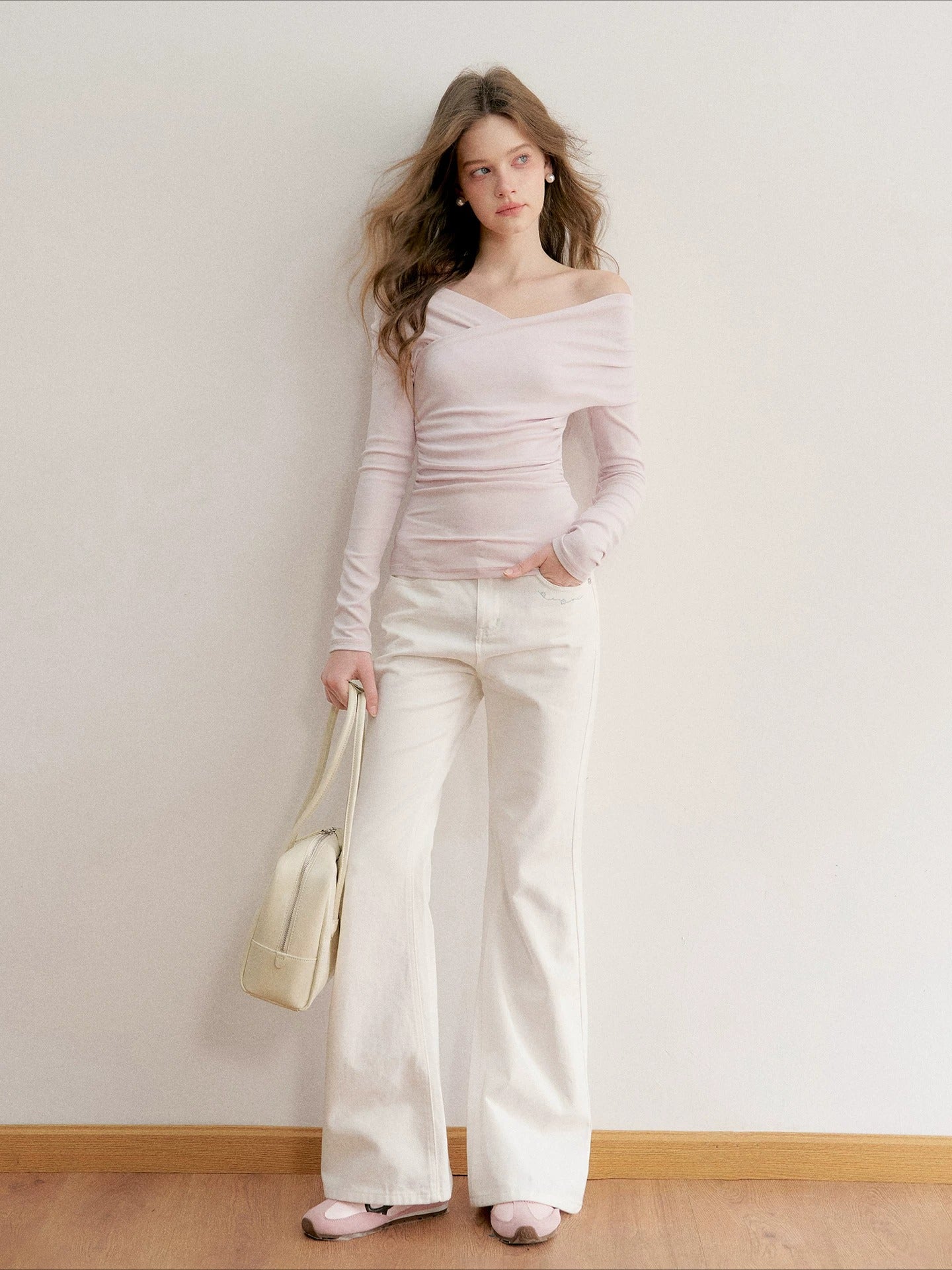 Cross-Neck Off-Shoulder Top