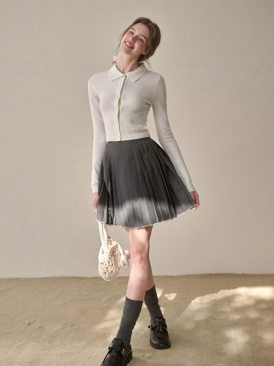 Silky Wool Cropped Cardigan
