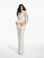 Snake Print Flare Cargo Pants