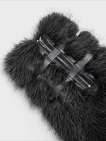Black Faux Fur Leg Warmers