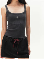 Gray Washed U-Neck Dress