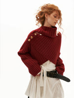 Cross Neck Recycled Knit Sweater