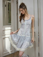 Pixel Print Chiffon Dress