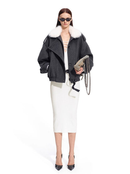 Trace Wool Blend Bodycon Dress