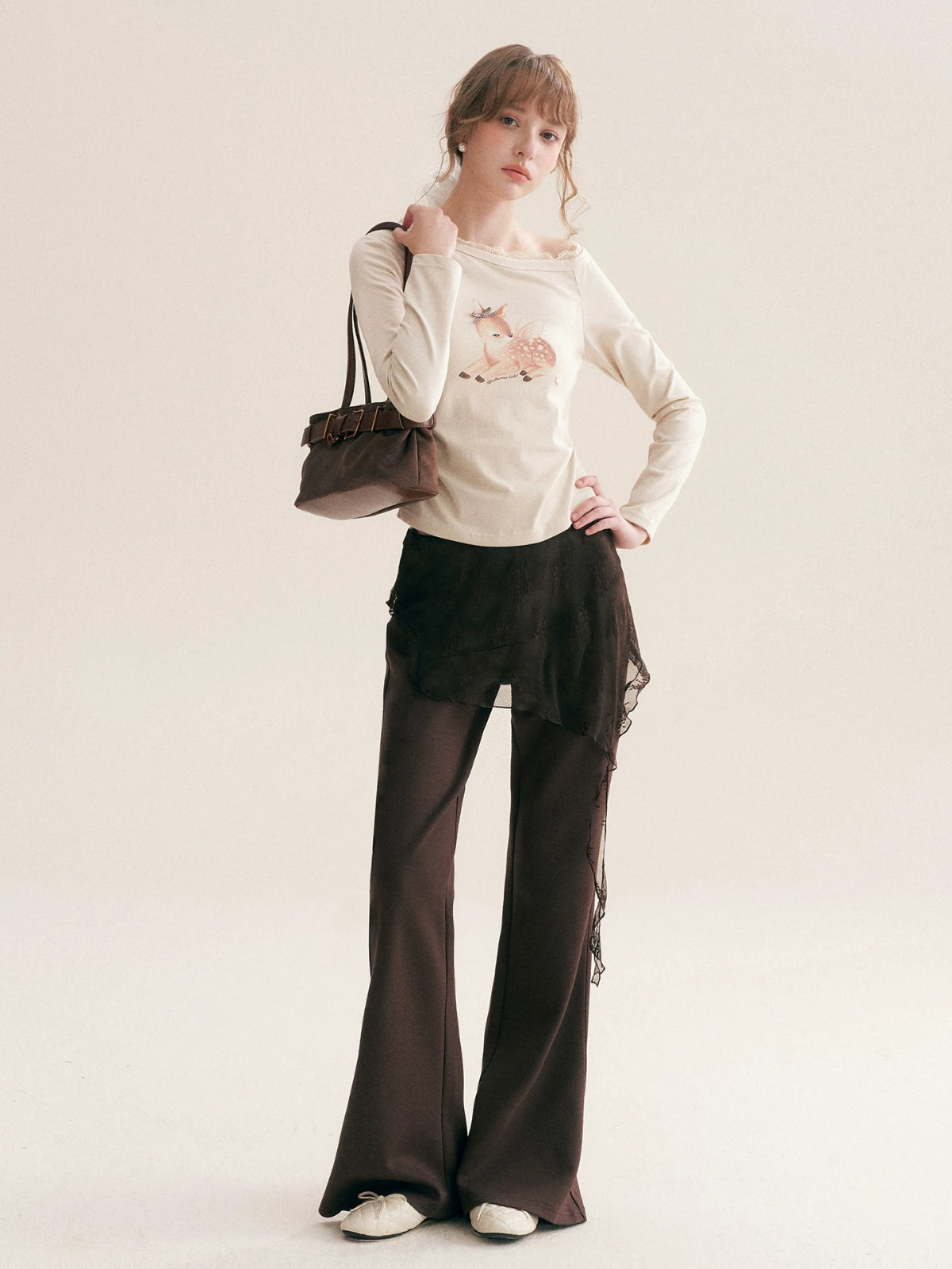 Lace Curtain Flare Pants
