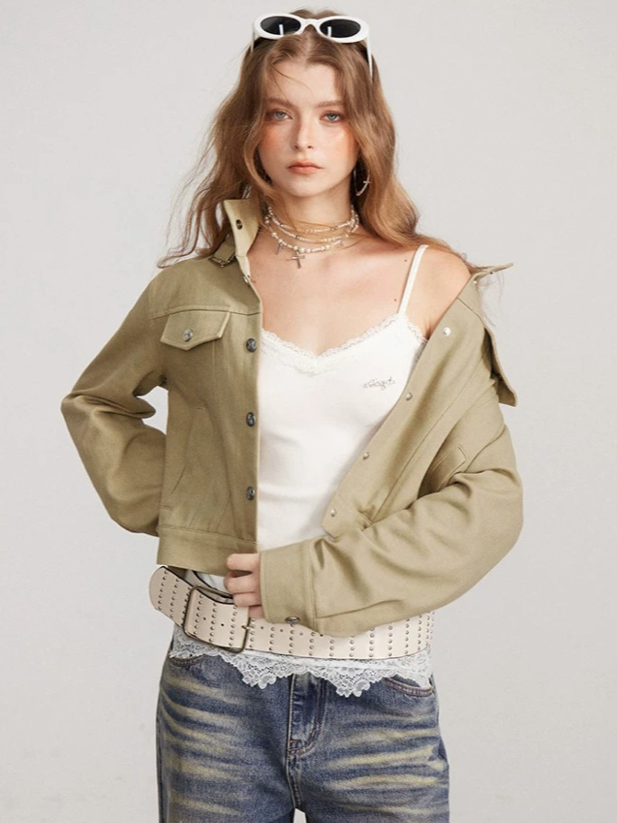 Vintage Utility Stand Collar Jacket