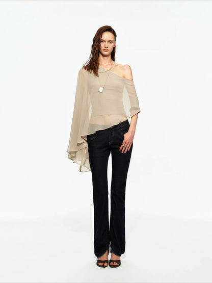 Zip Hem Straight Jeans