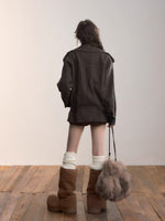 Contrast Splicing Double-Layer Blazer Coat