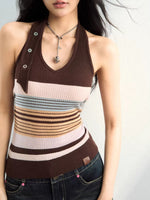 Stripe Halter Knit Top