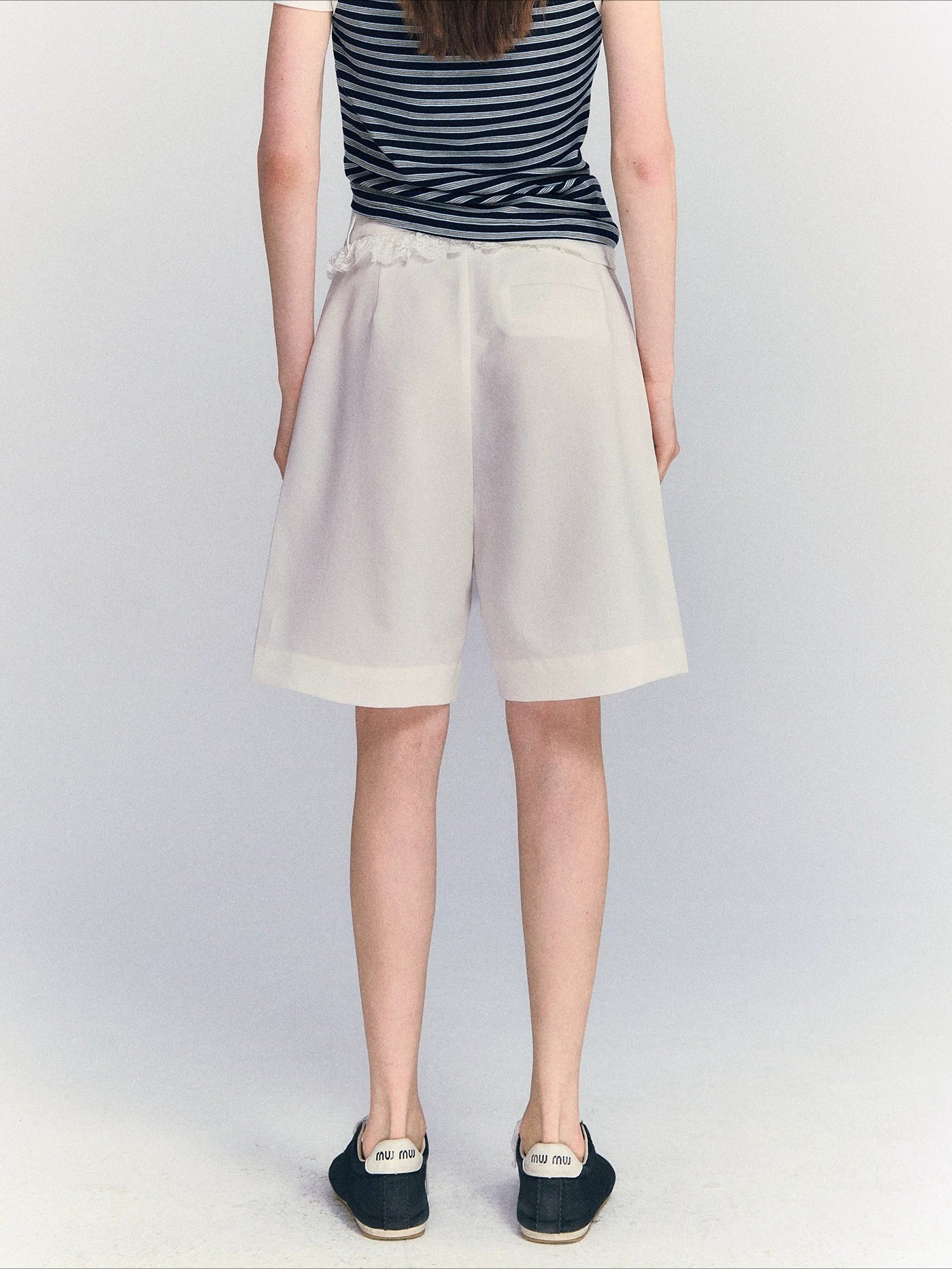 Lace Waist Bermuda Shorts