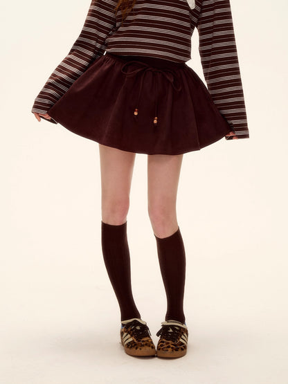 Suede Beaded Mini Skirt