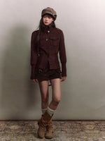 Vintage Sailor Collar Woolen Jacket