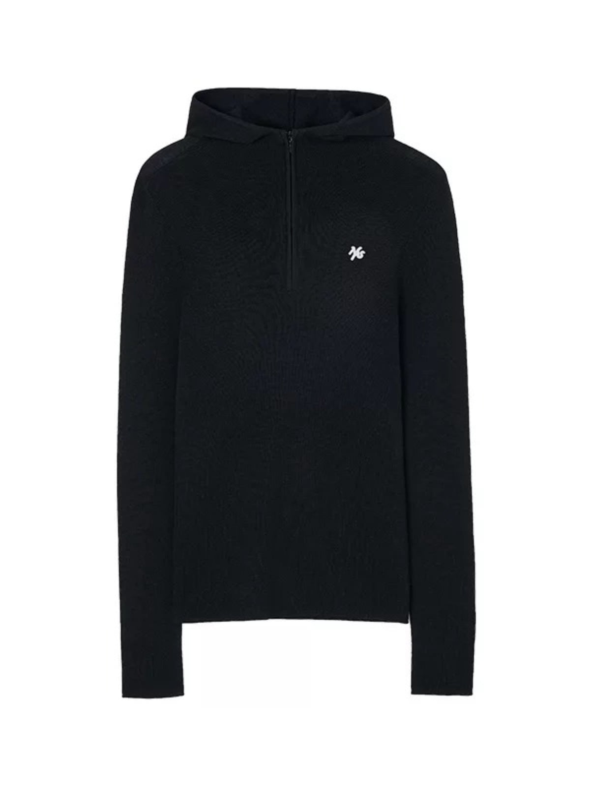 Pure Wool Half-Zip Hooded Sweater