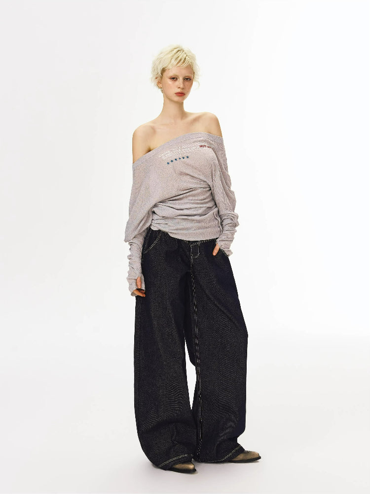 High Waist Raw Denim Jeans