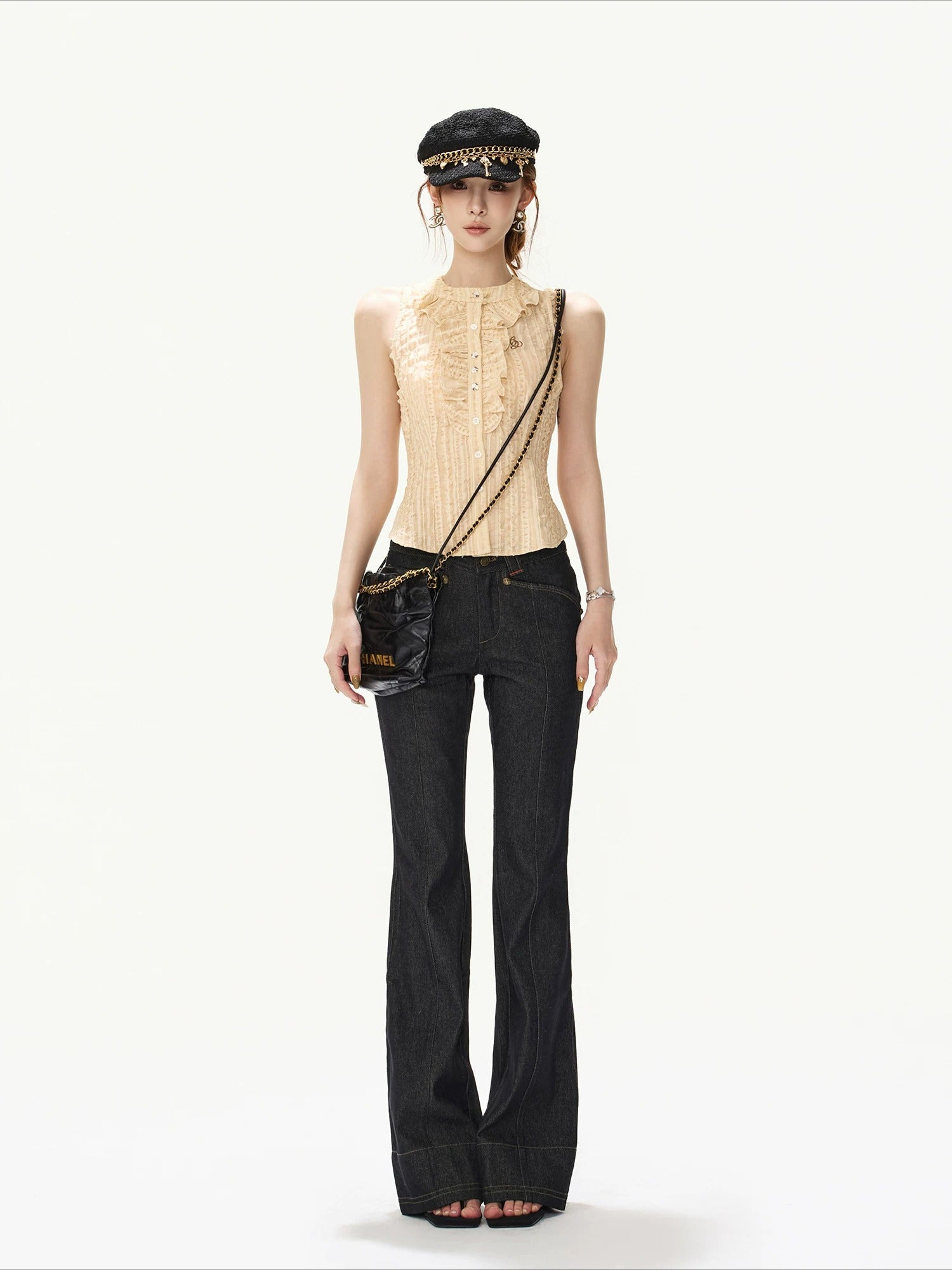 Textured Ruched Vest Top