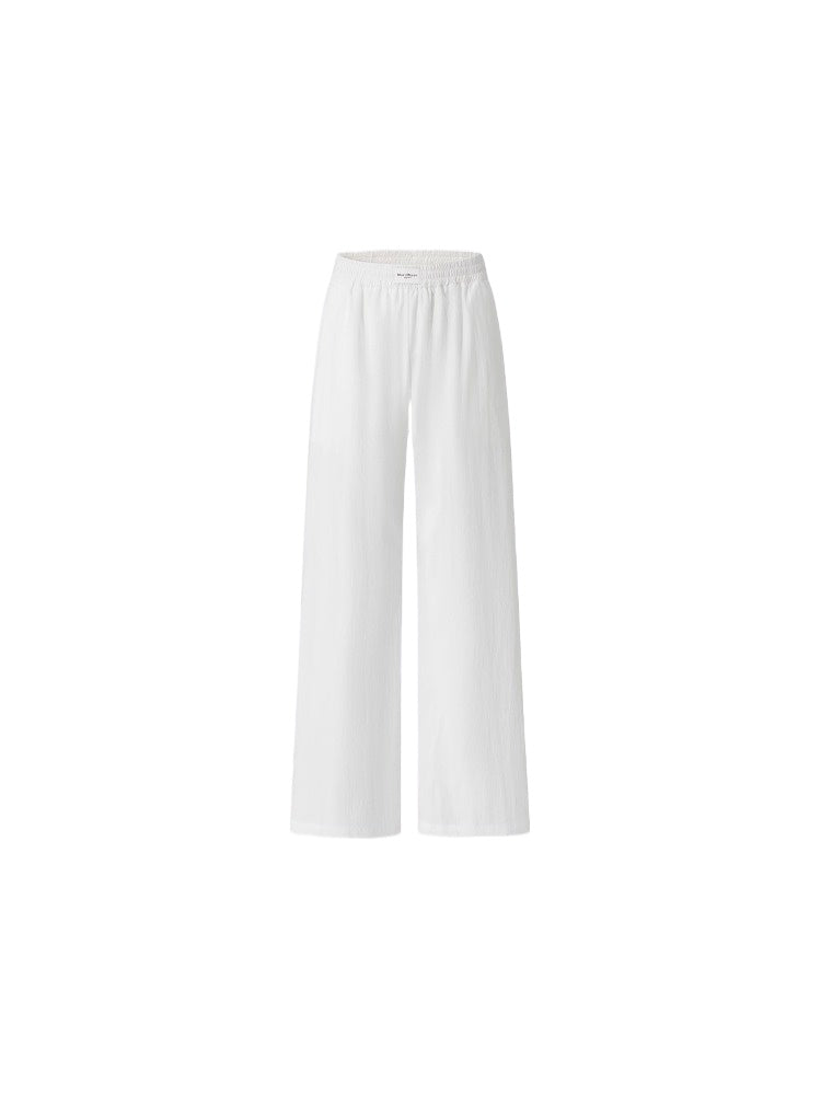 White High-Waisted Wide-Leg Pants
