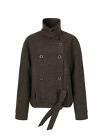 Cropped Wool-Blend Wrap Coat