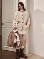 Latitude 69° Wool Contrast Trim Knit Sweater Set