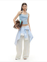 White Linen Wide Pants