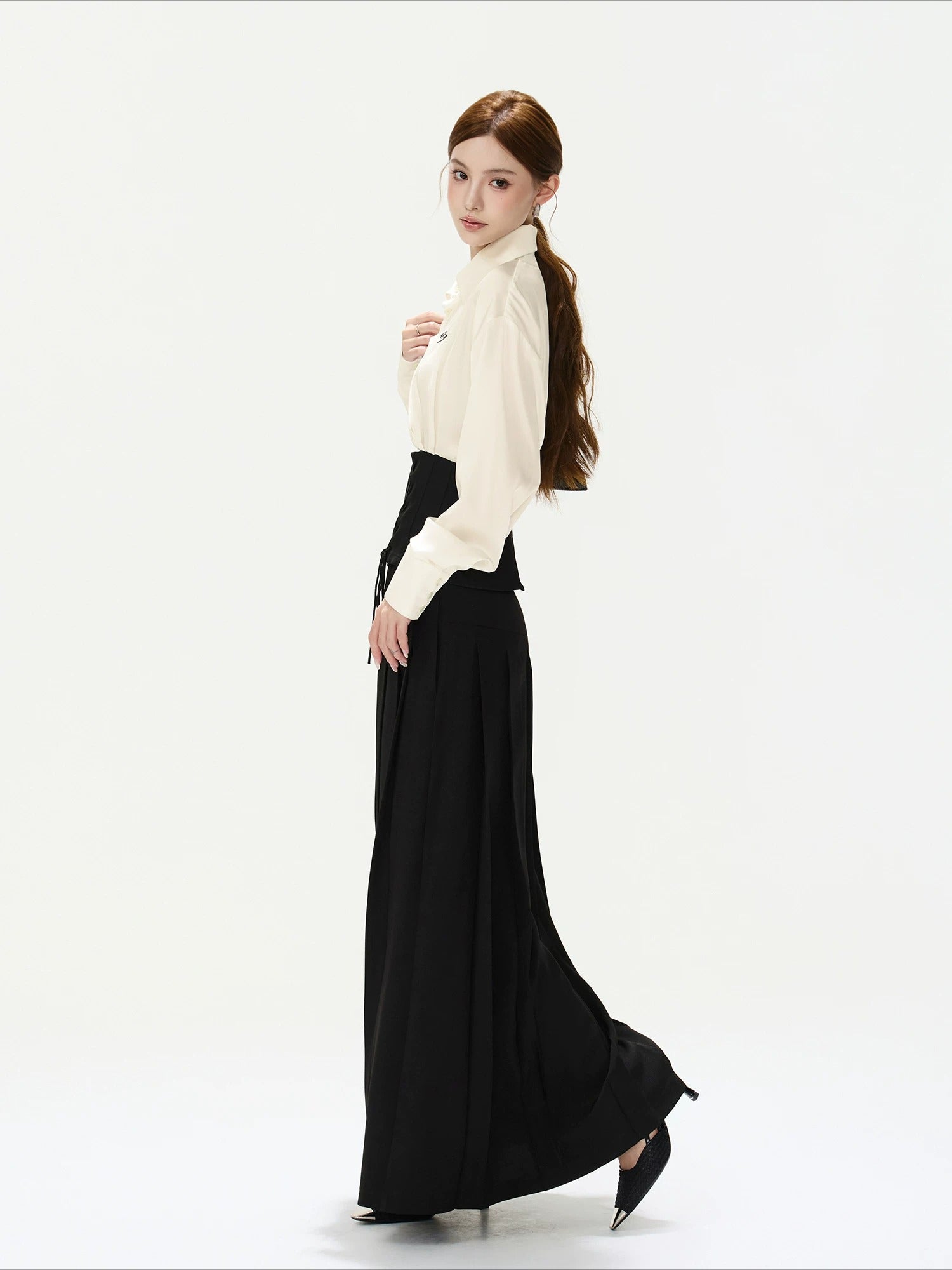 Waist-Tie White Shirt