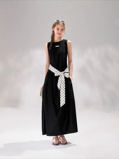 Polka Tie Midi Dress