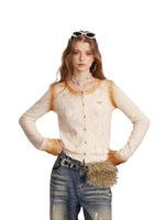 Vintage Rhinestone Knit Sweater
