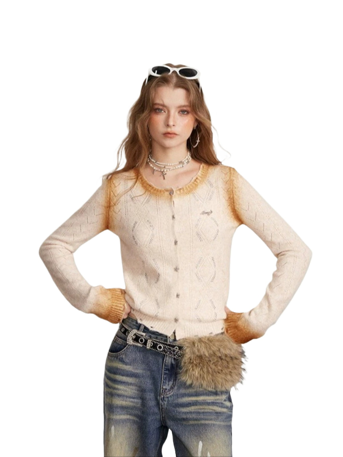 Vintage Rhinestone Knit Sweater