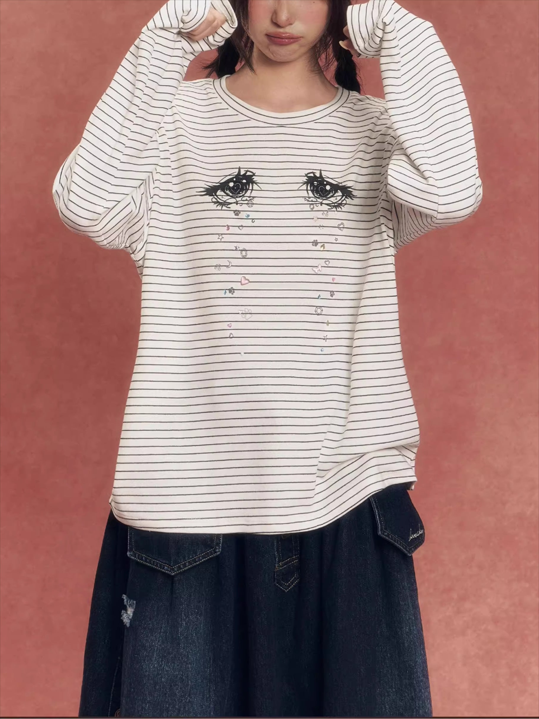 Diamond Tears Striped Tee