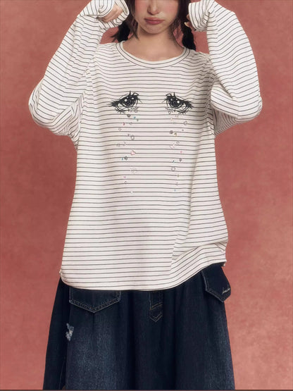 Diamond Tears Striped Tee