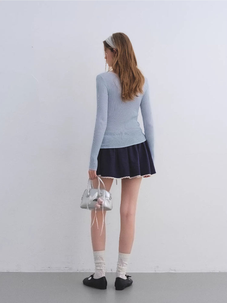 Contrast Layered Knit Top