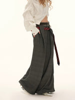 Double Waist Straight Leg Trousers