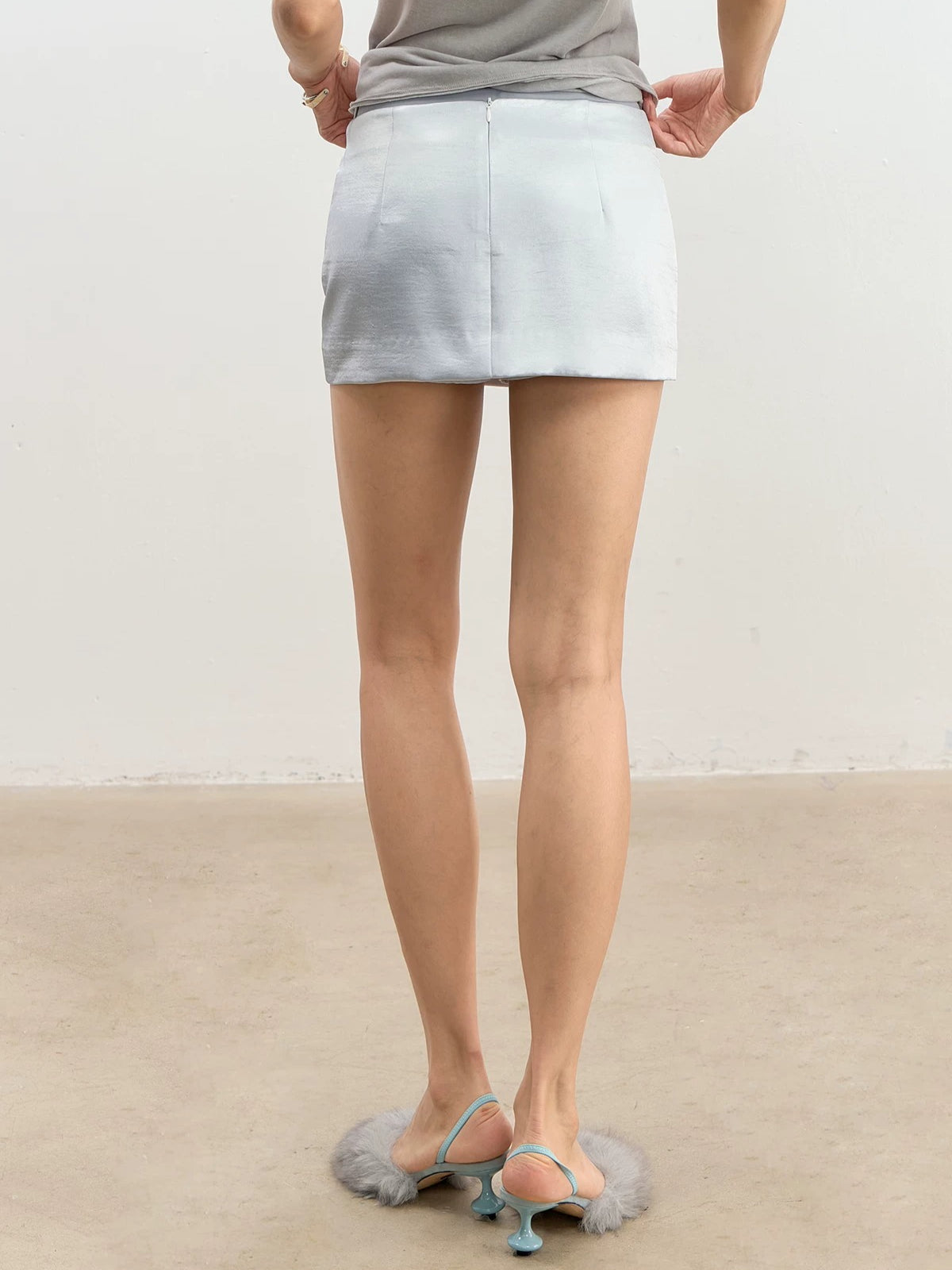 Low-Rise Satin Skort