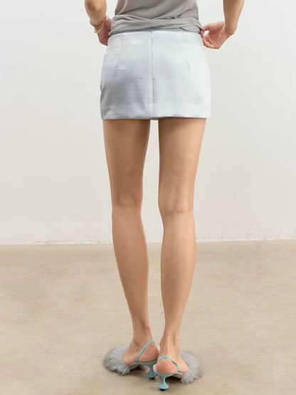 Low-Rise Satin Skort