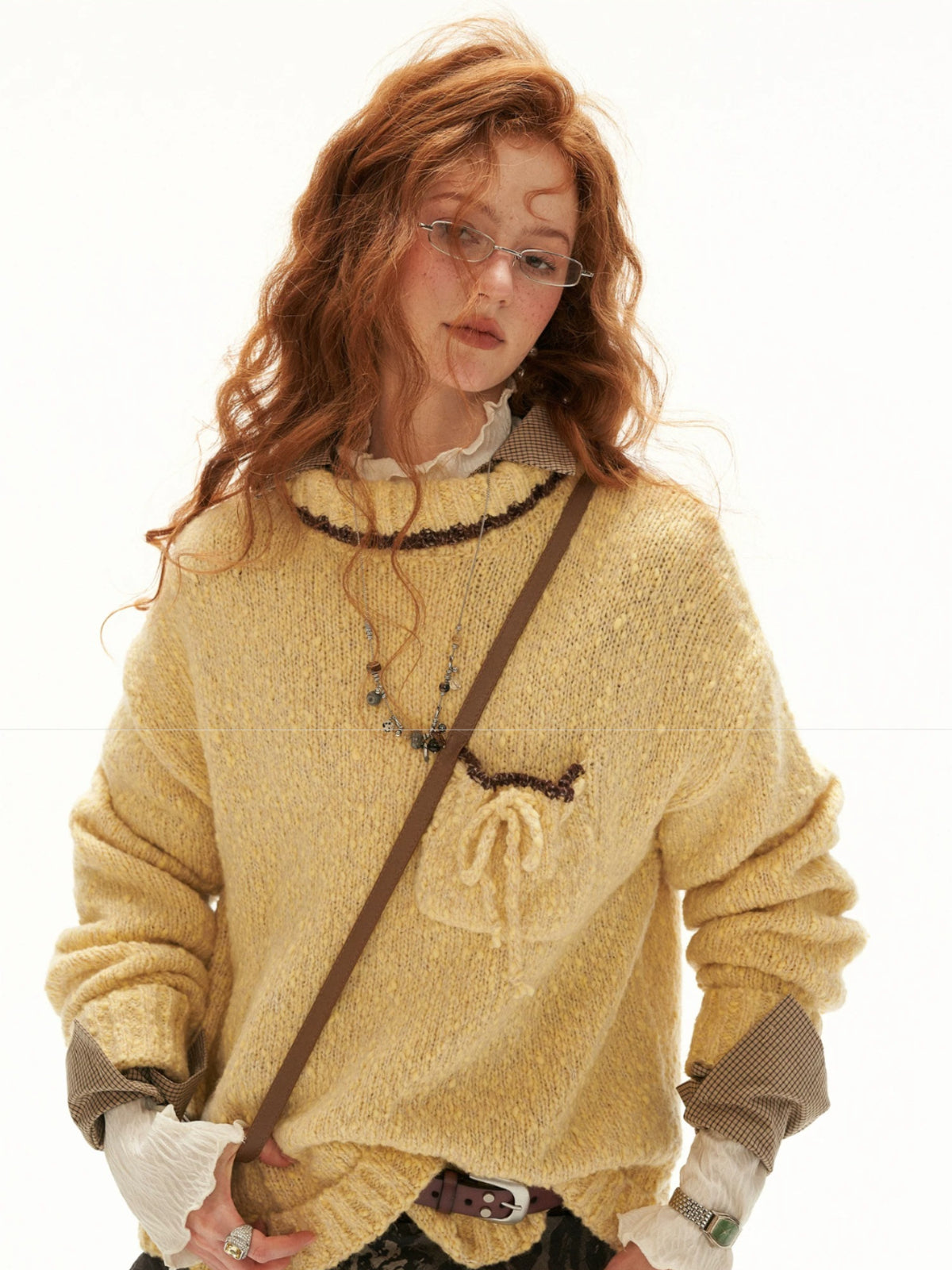 Relaxed Wool Blend Pocket Sweater