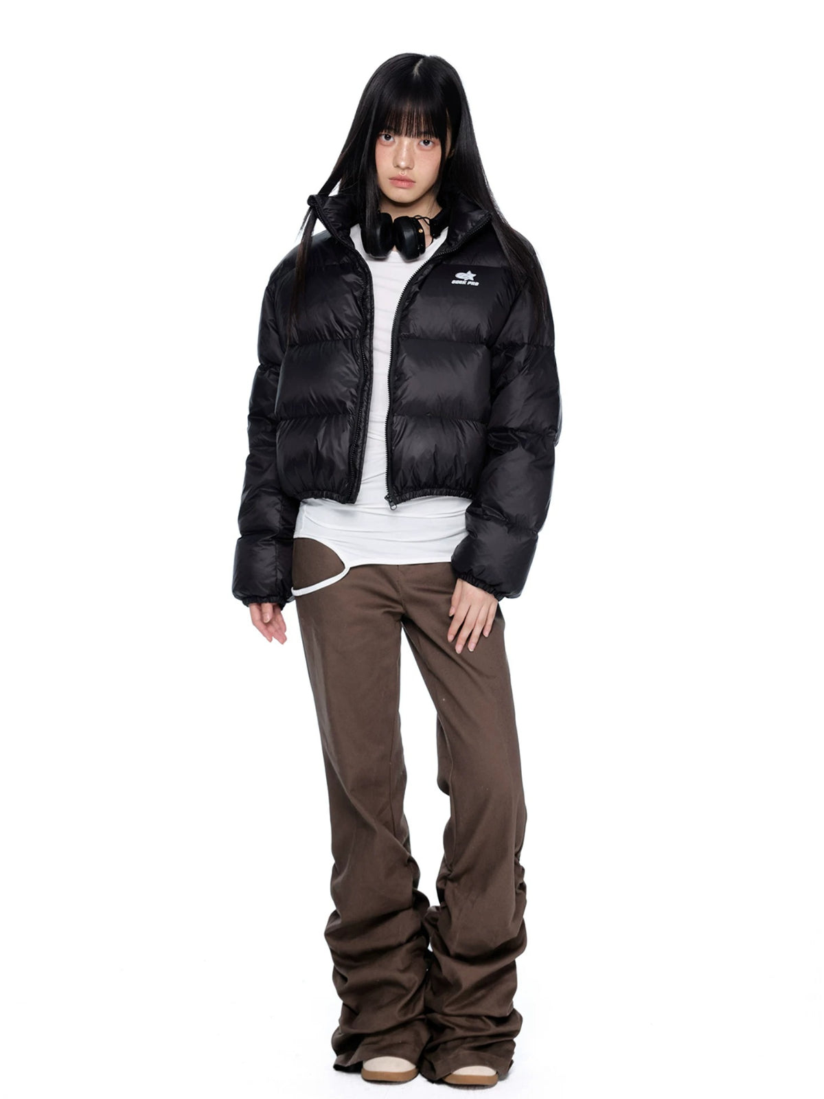Maillard Cropped Down Puffer Jacket